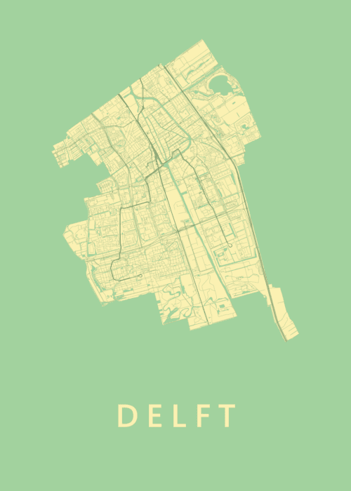 Delft Stadskaart poster Spring