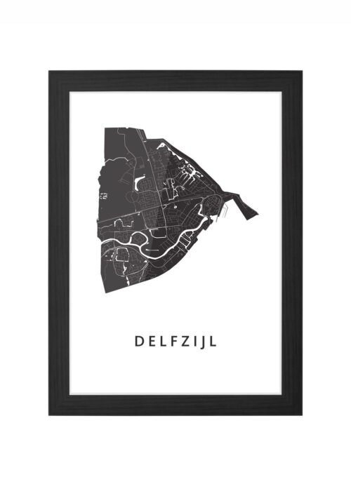 Delfzijl White Ingelijst in Zwart lijst Kopen | Kunst in Kaart