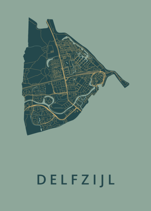 Delfzijl Amazon Stadskaart Poster Kopen