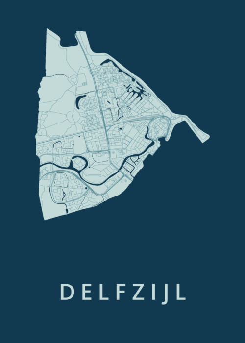 Delfzijl Feldgrau Stadskaart Poster Kopen