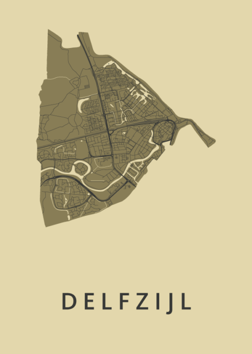 Delfzijl GoldenRod Stadskaart Poster Kopen