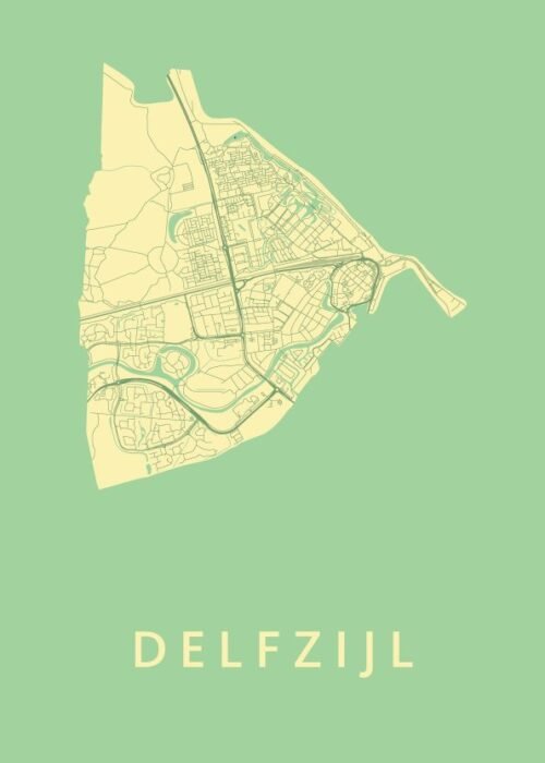 Delfzijl Spring Stadskaart Poster Kopen