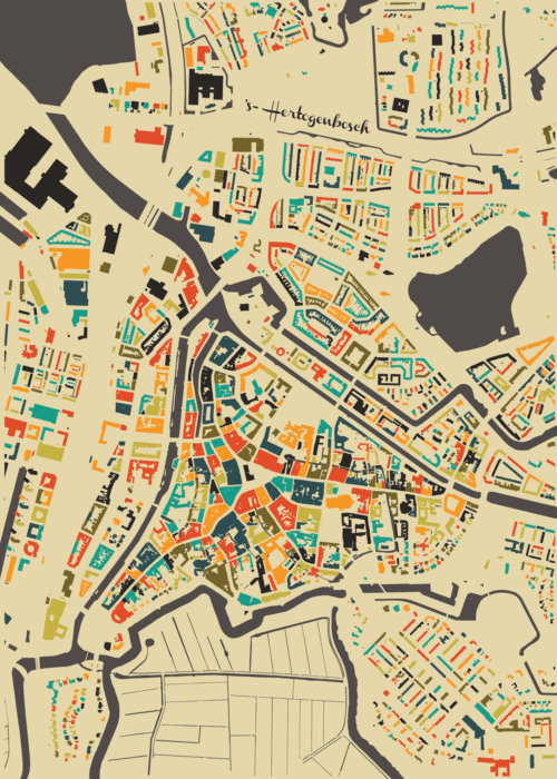 's-Hertogenbosch Mozaïek Stadskaart poster