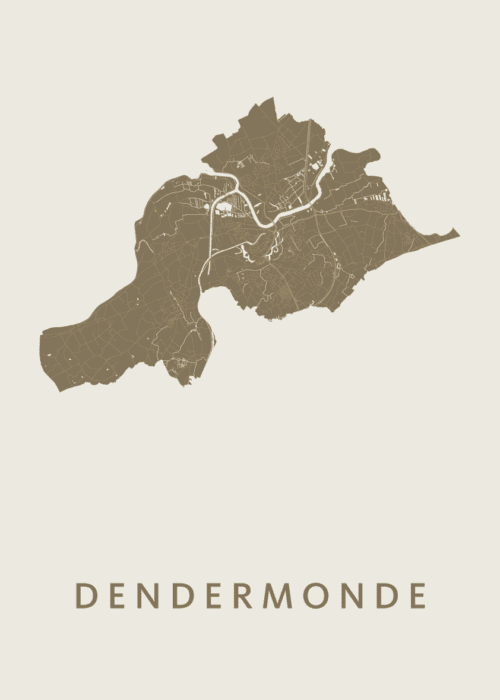 Dendermonde Gold Stadskaart Poster Kopen