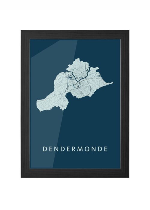 Dendermonde Navy Ingelijst in Zwart lijst Kopen | Kunst in Kaart