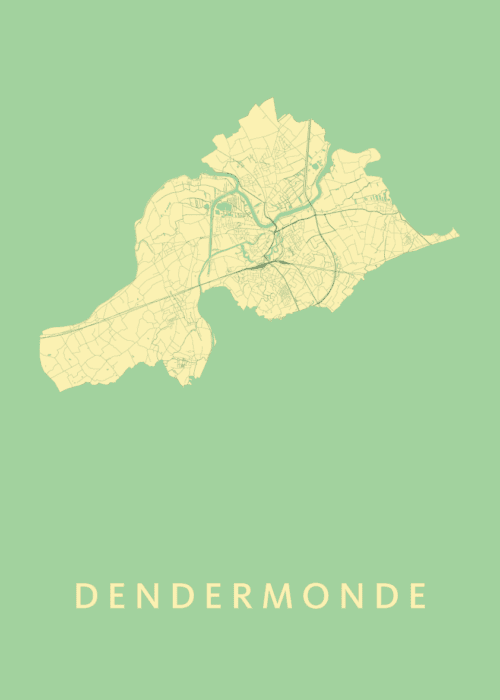 Dendermonde Spring Stadskaart Poster Kopen