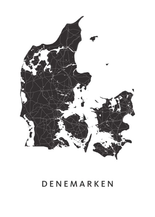 Denemarken landkaart poster