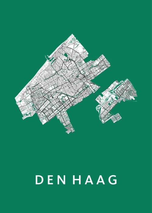 Den Haag Groen Wit stadskaart poster