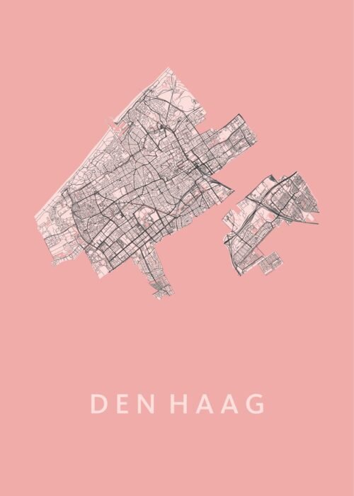 Den Haag Pink stadskaart poster