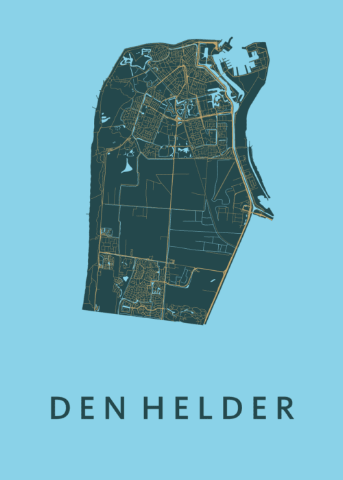Den Helder Azure Stadskaart Poster Kopen