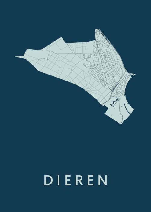 Dieren Navy Stadskaart Poster Kopen