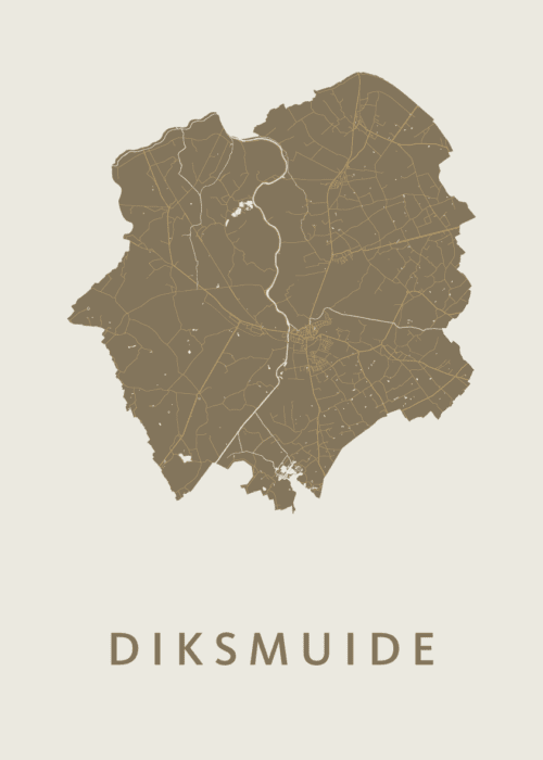 Diksmuide Gold Stadskaart Poster Kopen