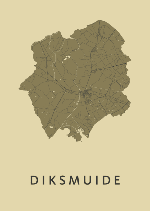 Diksmuide GoldenRod Stadskaart Poster Kopen