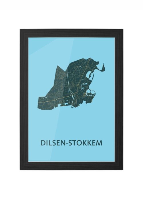 Dilsen-Stokkem Azure Ingelijst in Zwart lijst Kopen | Kunst in Kaart