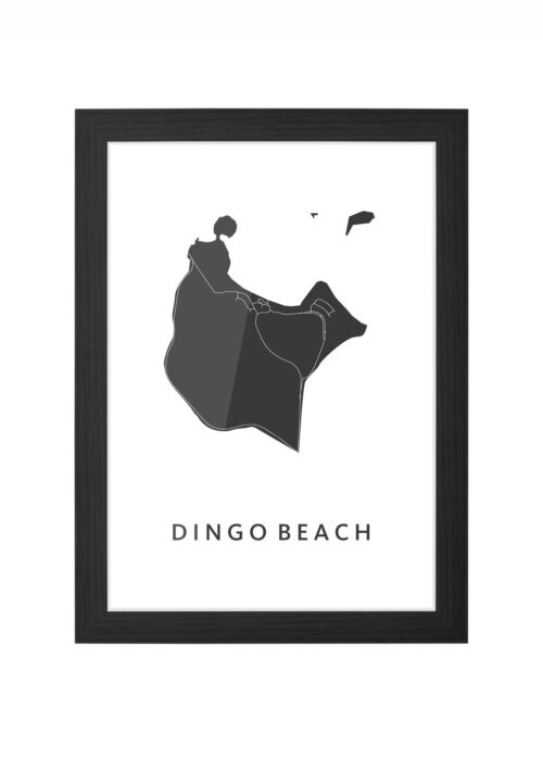 Dingo Beach Ingelijst in Zwart lijst Kopen | Kunst in Kaart