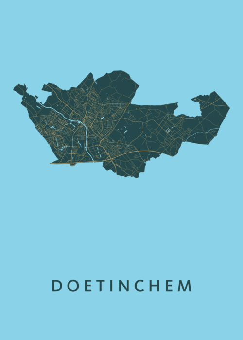 Doetinchem Azure Stadskaart Poster Kopen