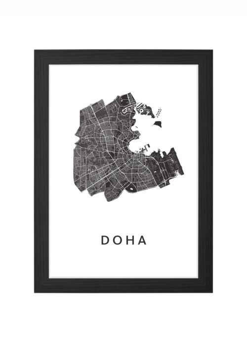 Doha Ingelijst in Zwart lijst Kopen | Kunst in Kaart