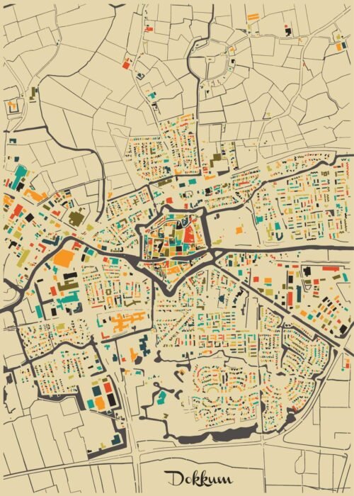 Dokkum Stadskaart Poster Kopen