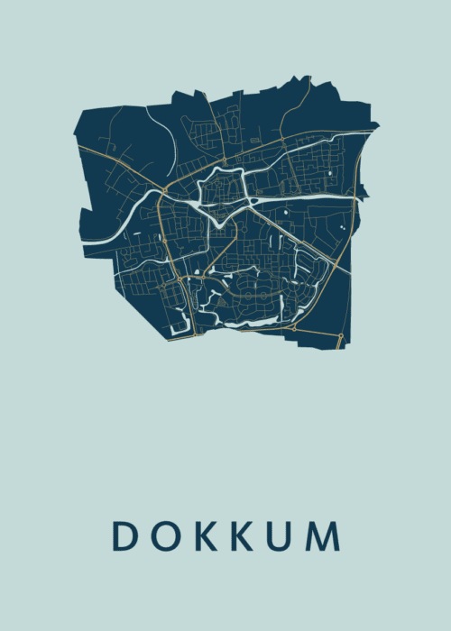 Dokkum Prussian Stadskaart Poster Kopen