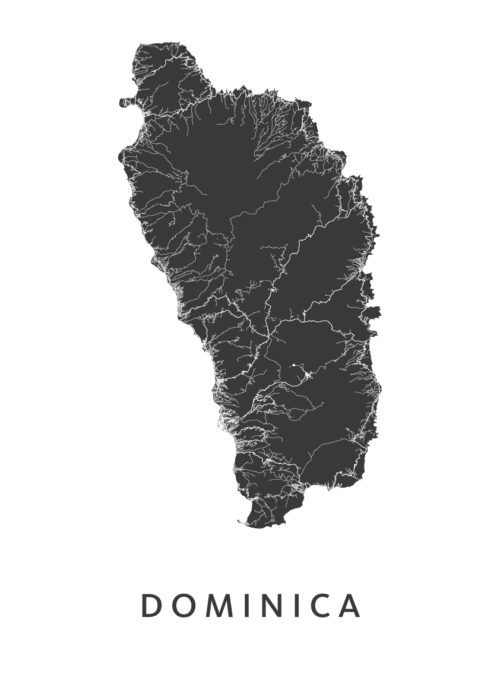 Dominica Eiland kaart | Kunst in Kaart