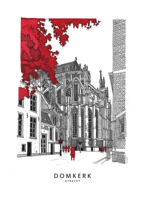 Domkerk - Utrecht lijntekening print