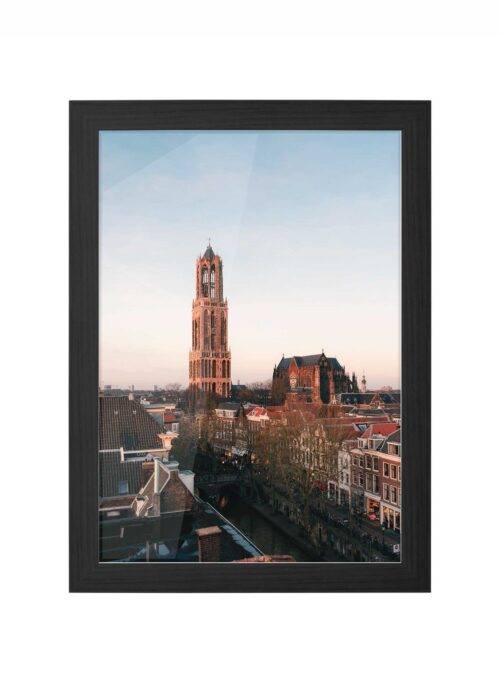 domtoren bij dag fotografie poster ingelijst in zwarte lijst
