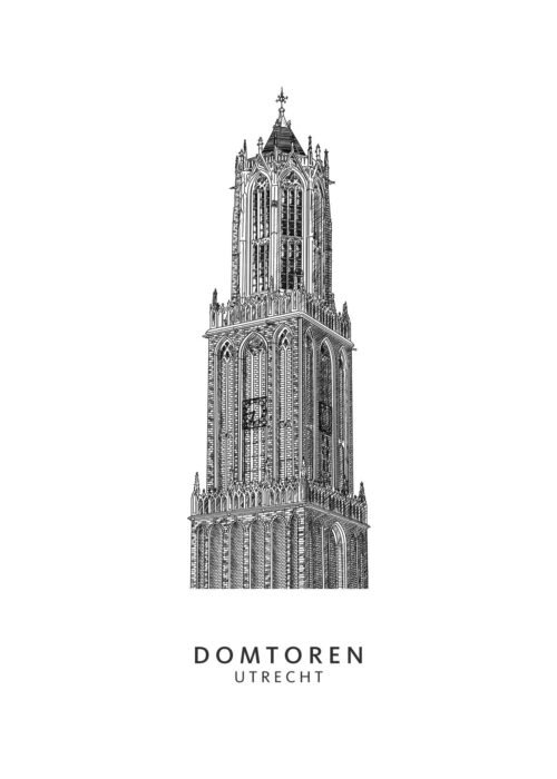 Domtoren - I - Utrecht lijntekening print