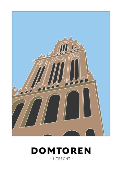 Domtoren - Utrecht lijntekening print