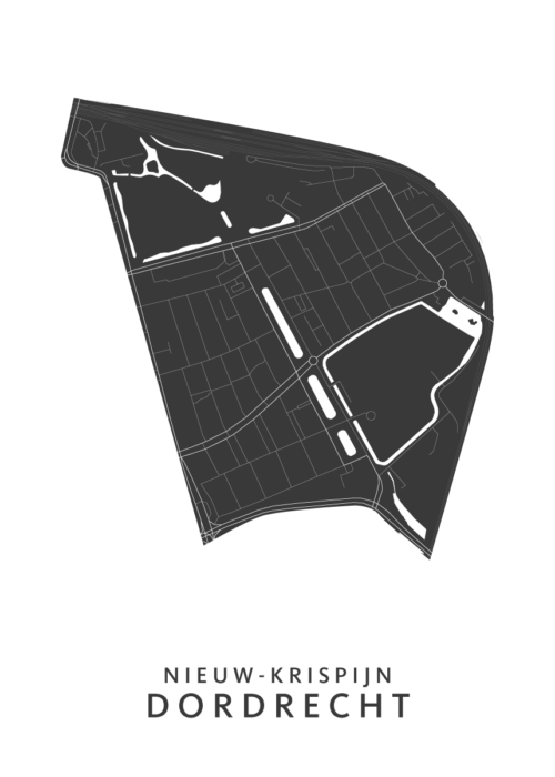 Dordrecht - Nieuw-Krispijn Wijkkaart poster