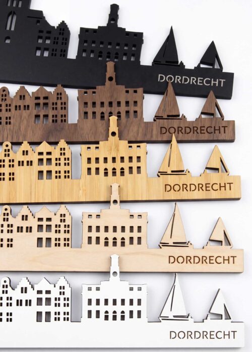 Houten Skyline van Dordrecht
