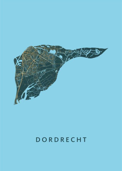 Dordrecht Stadskaart poster Azure