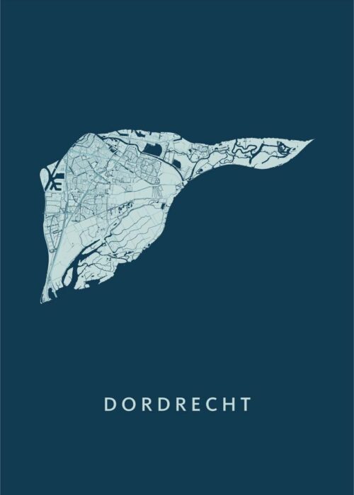 Dordrecht Stadskaart poster Feldgrau