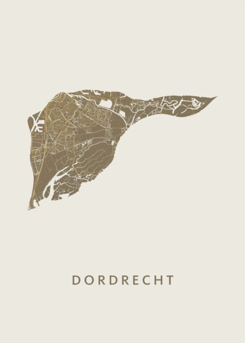 Dordrecht Stadskaart poster Gold