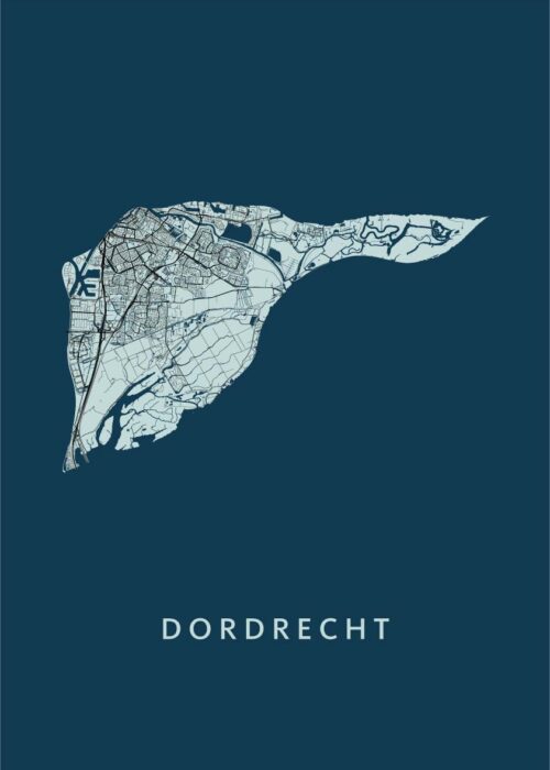 Dordrecht Stadskaart poster Navy
