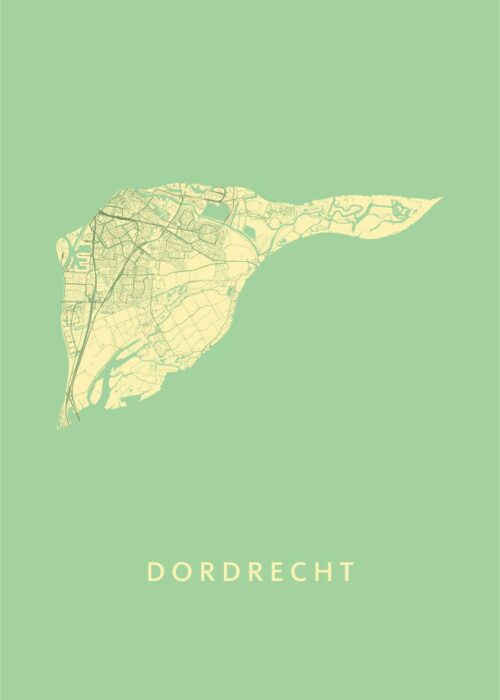 Dordrecht Stadskaart poster Spring