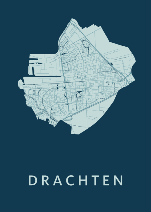 Drachten Feldgrau Stadskaart Poster Kopen