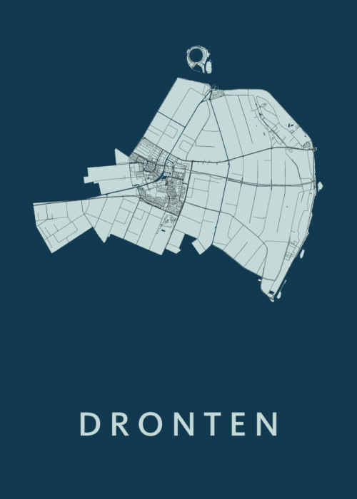 Dronten Navy Stadskaart Poster Kopen