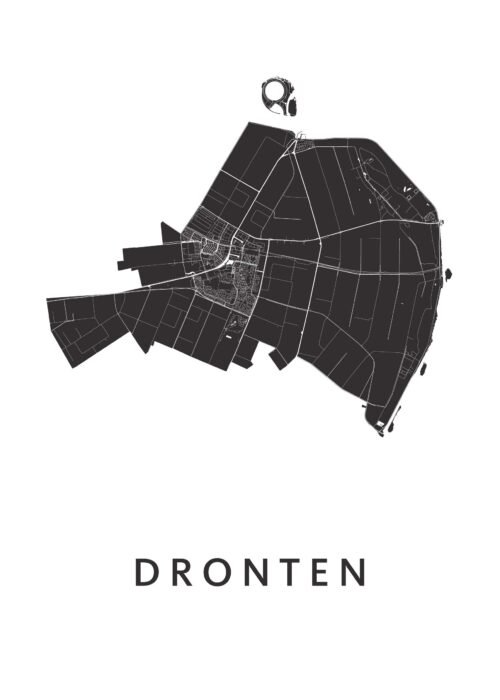 Dronten White Stadskaart Poster Kopen