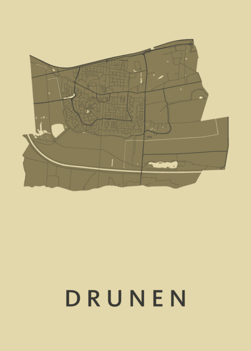 Drunen GoldenRod Stadskaart Poster Kopen