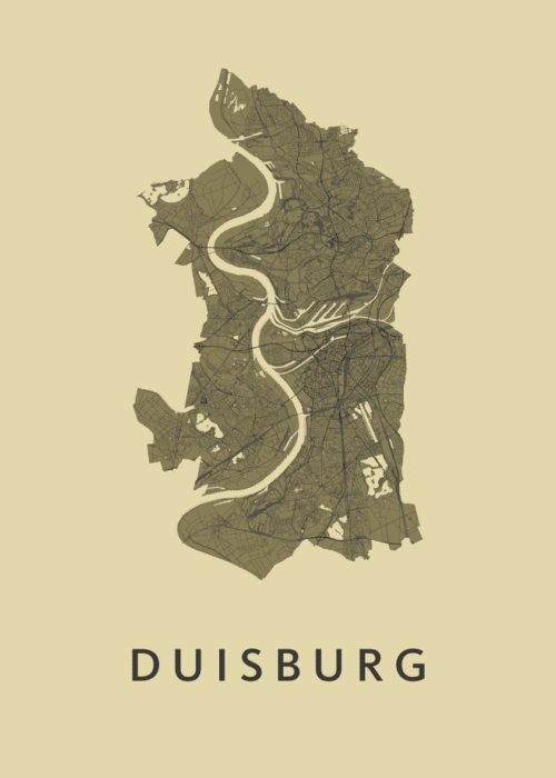 Duisburg GoldenRod Stadskaart Poster Kopen