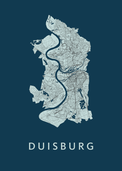 Duisburg Navy Stadskaart Poster Kopen
