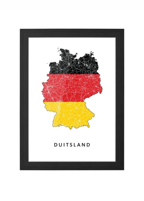 duitsland landkaart poster landvlag ingelijst in zwarte lijst