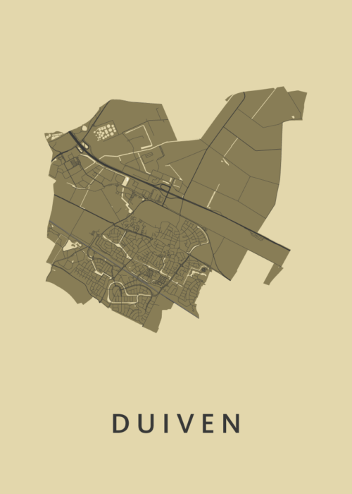 Duiven Stadskaart - GoldenRod poster