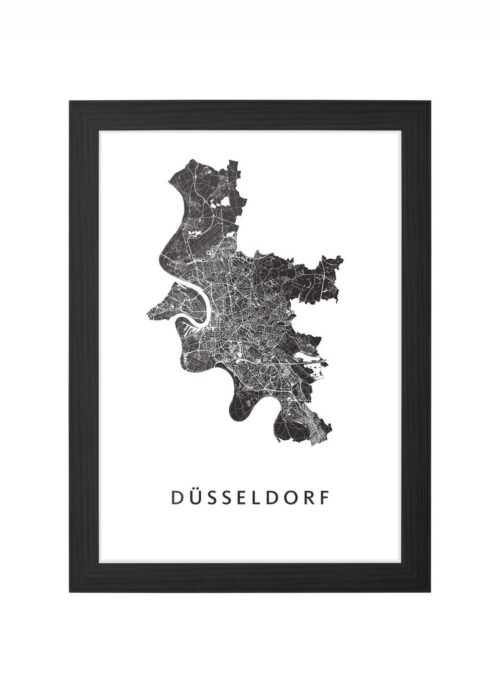 Düsseldorf White Ingelijst in Zwart lijst Kopen | Kunst in Kaart