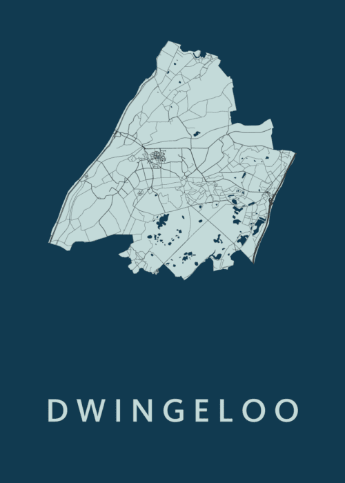 Dwingeloo Navy Stadskaart Poster Kopen