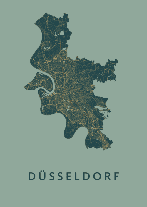 Düsseldorf Amazon Stadskaart Poster Kopen