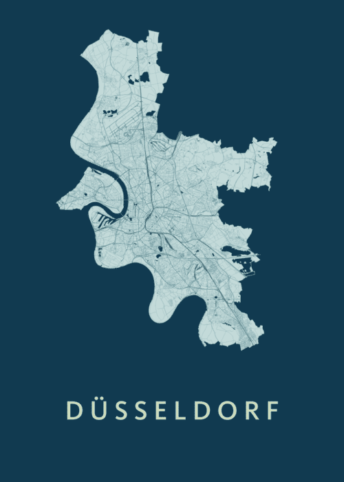 Düsseldorf Feldgrau Stadskaart Poster Kopen
