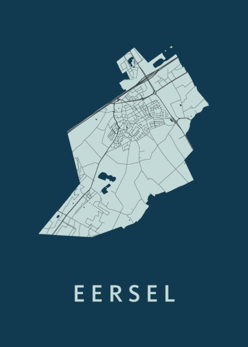 Eersel Navy Stadskaart Poster Kopen