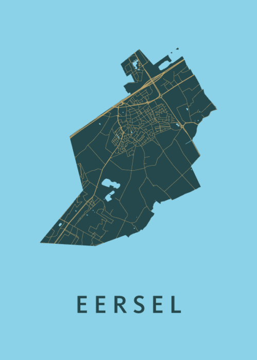 Eersel Azure Stadskaart Poster Kopen