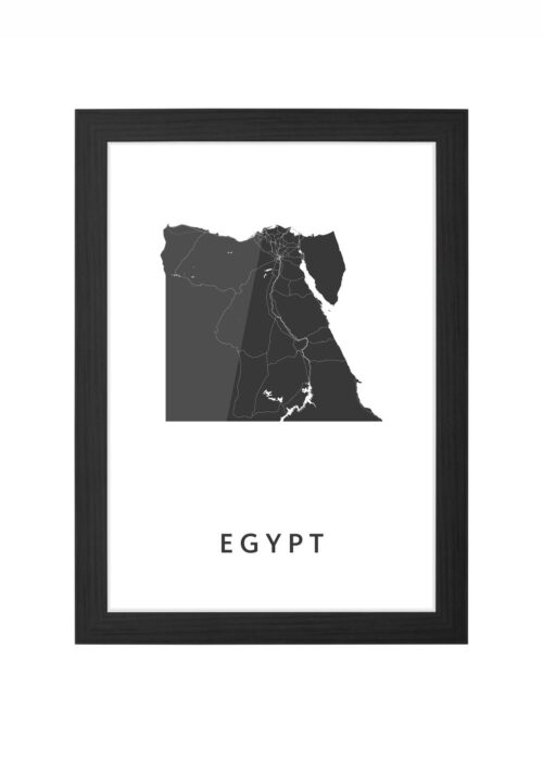 egypt landkaart poster ingelijst in zwarte lijst